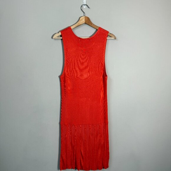 Opening Ceremony Knit Pleated Mini Dress Womens Small Orange Cocktail Party Chic - Picture 3 of 11